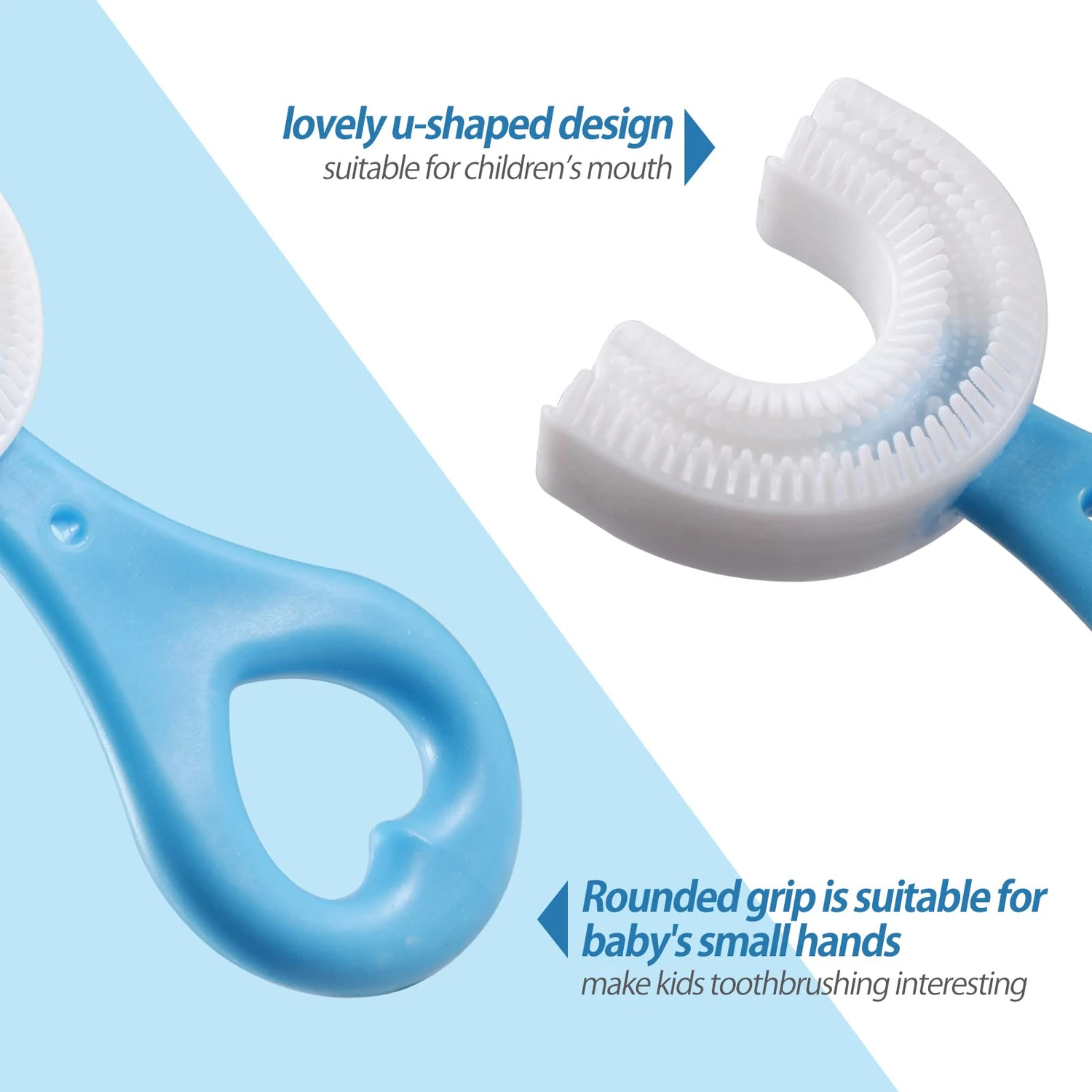 U-Shaped Baby Toothbrush – Soft Silicone 360° Training Toothbrush for Kids