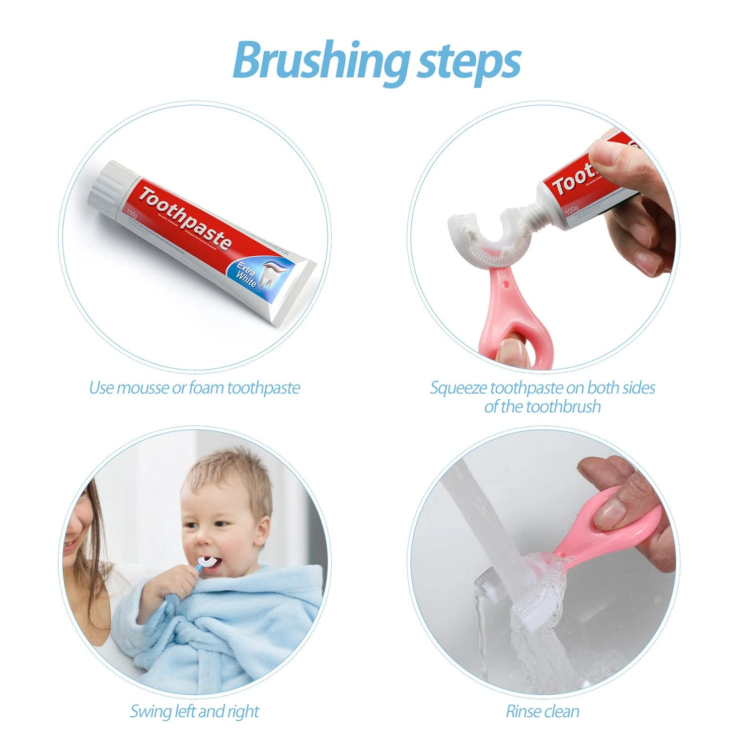 U-Shaped Baby Toothbrush – Soft Silicone 360° Training Toothbrush for Kids