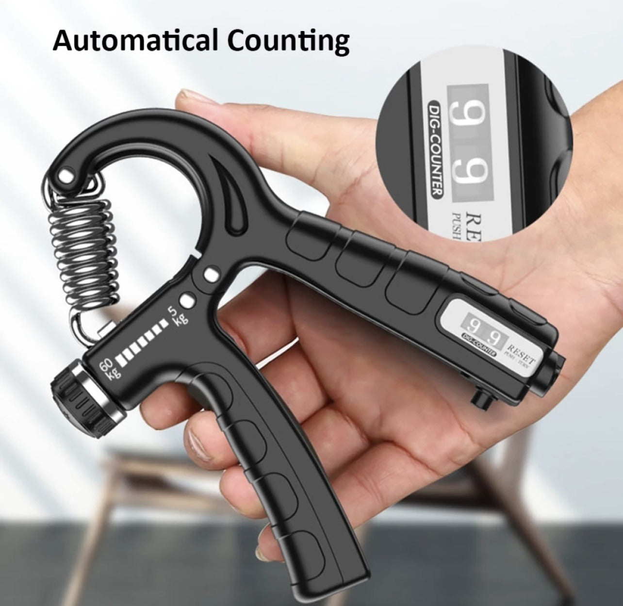 Adjustable Hand Gripper with Counter 5–60KG