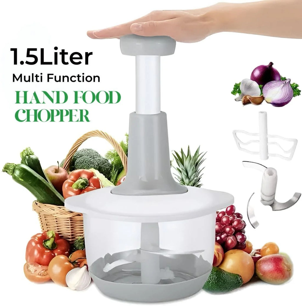 1.5L Manual Hand Food Chopper – Vegetable & Fruit Cutter