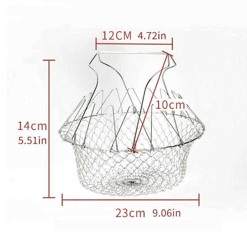 Stainless Steel Multi-Functional Foldable Steaming Basket
