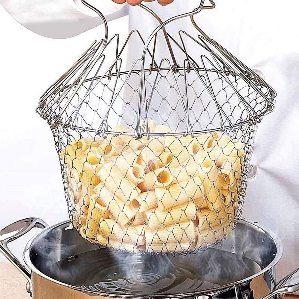 Stainless Steel Multi-Functional Foldable Steaming Basket