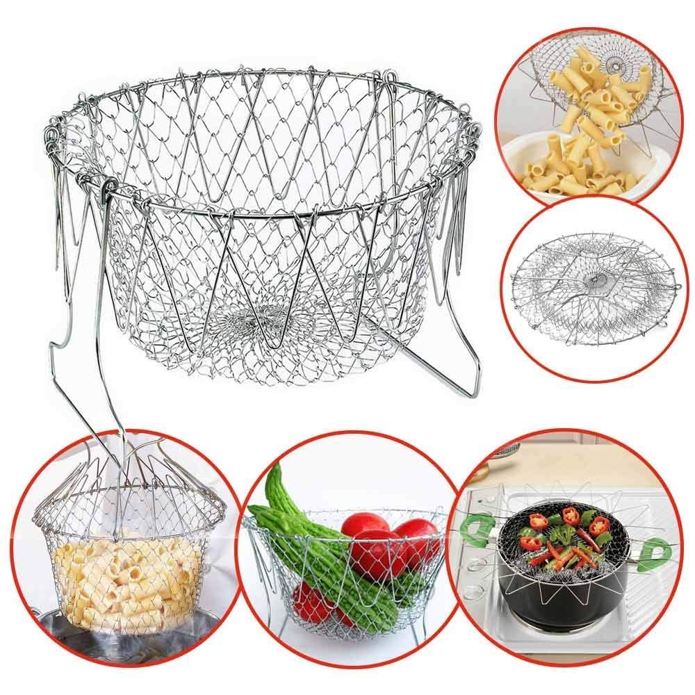 Stainless Steel Multi-Functional Foldable Steaming Basket