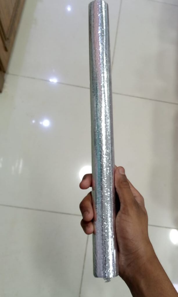 Silver Foil Kitchen Oil Proof Self-Adhesive Wallpaper Roll (60×200cm)