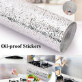 Silver Foil Kitchen Oil Proof Self-Adhesive Wallpaper Roll (60×200cm)