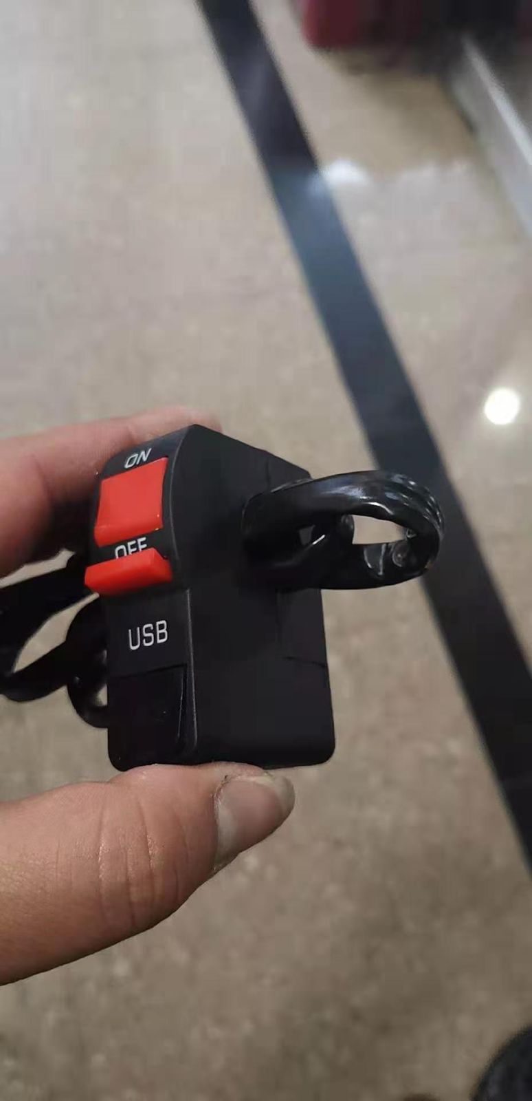Universal Motorcycle Handlebar Switch with USB Port 5V 2A & ON/OFF Button