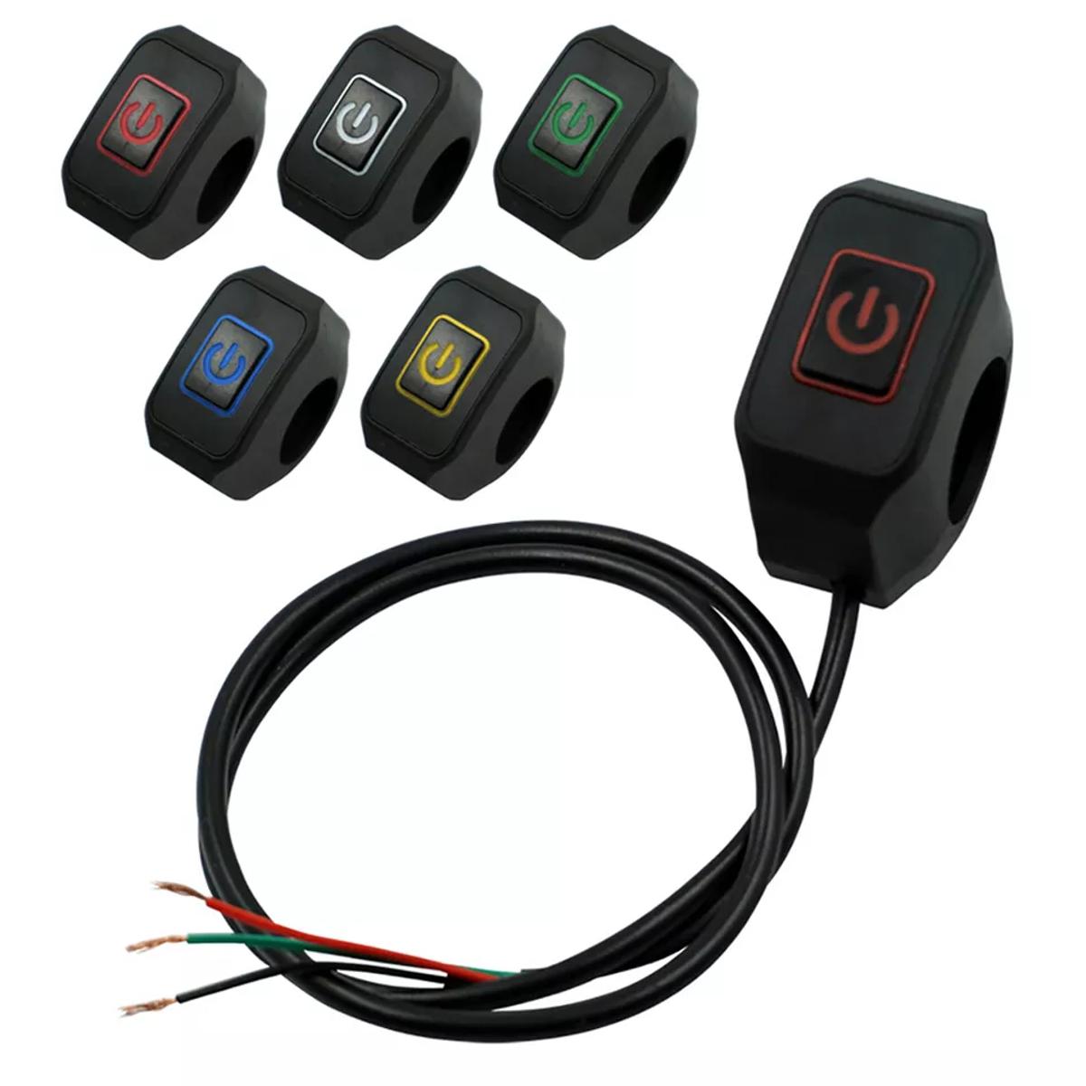 Universal Car & Motorcycle LED On/Off Handlebar Switch – Push Button (Random Color)