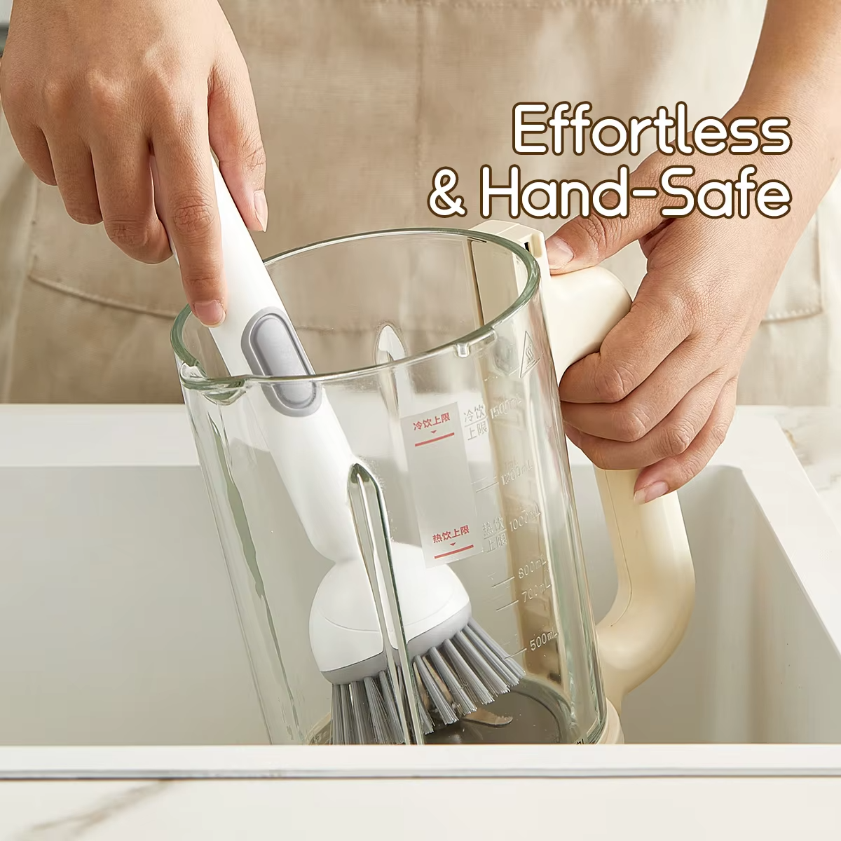 Soap Dispensing Kitchen Cleaning Brush with Refillable Handle