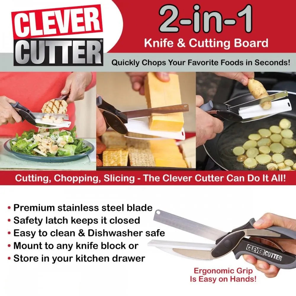 2-in-1 Smart Clever Cutter Scissors with Cutting Board