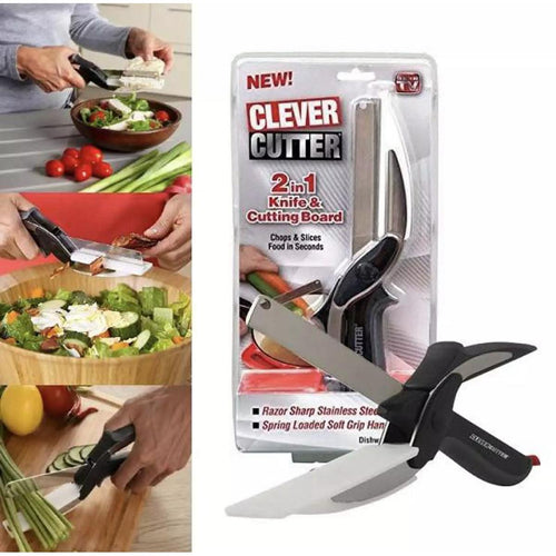 2-in-1 Smart Clever Cutter Scissors with Cutting Board