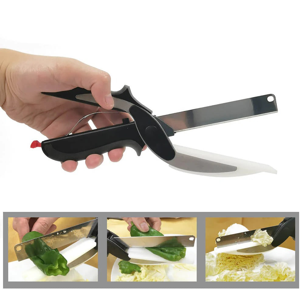 2-in-1 Smart Clever Cutter Scissors with Cutting Board