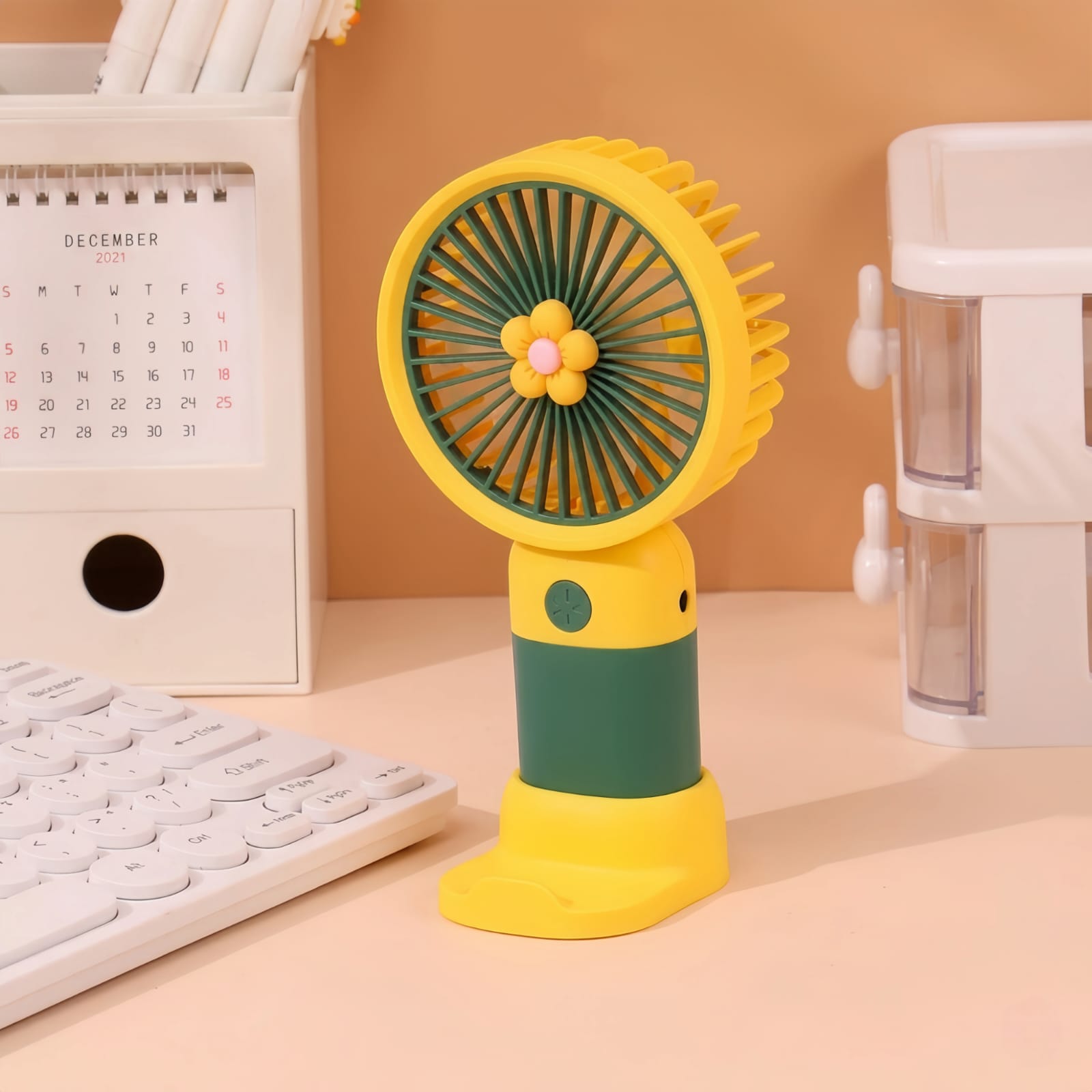 Portable Mini Rechargeable USB Desk Fan with Stand