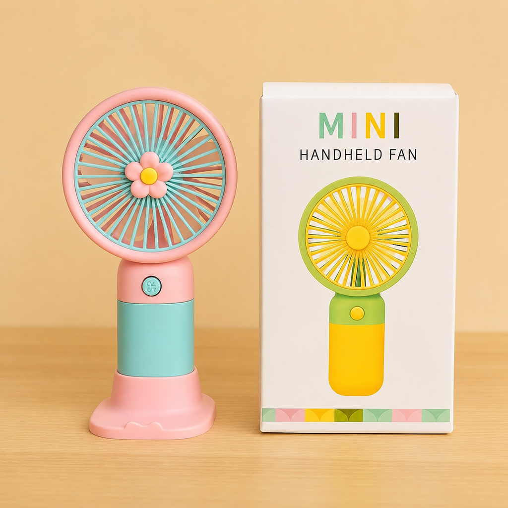 Portable Mini Rechargeable USB Desk Fan with Stand
