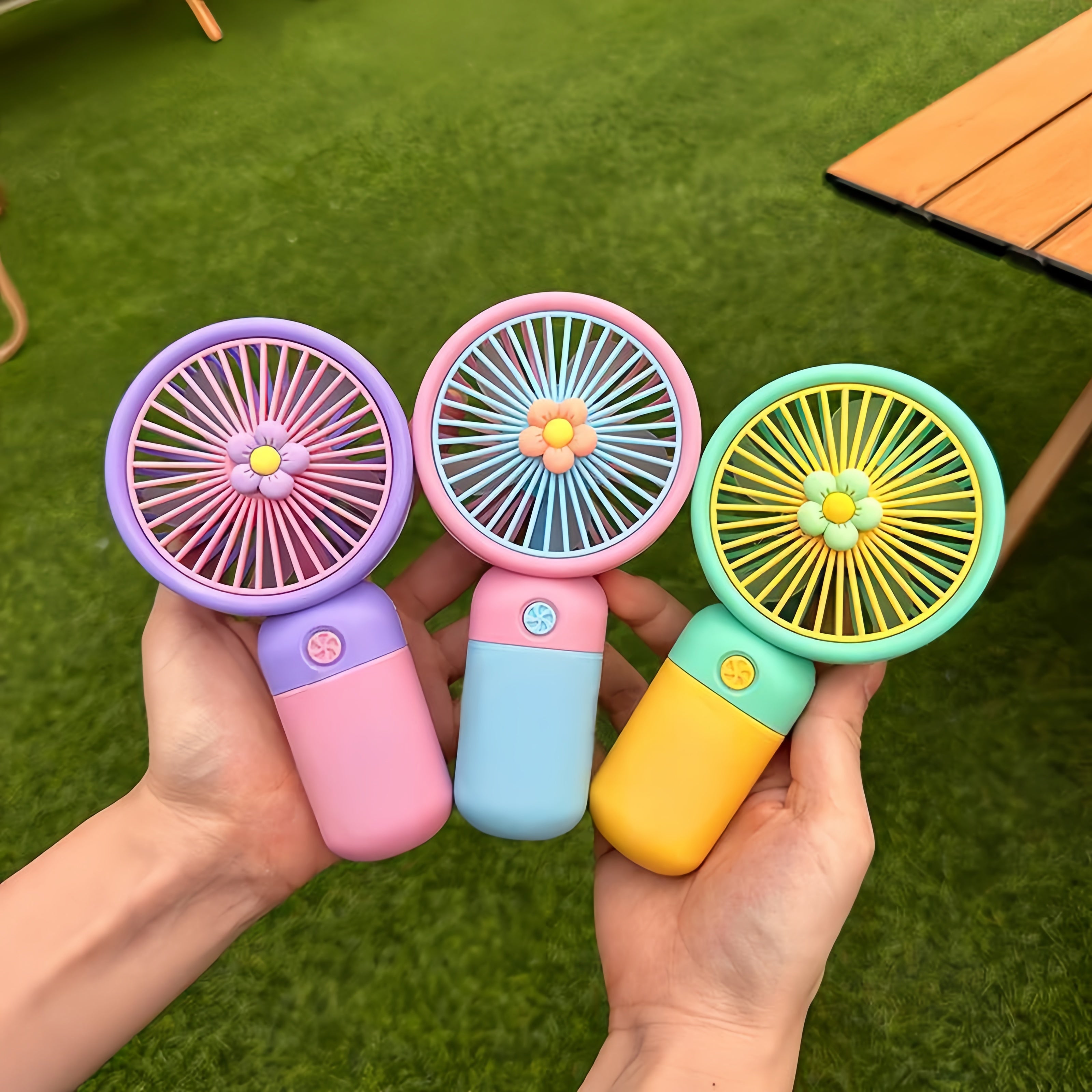 Portable Mini Rechargeable USB Desk Fan with Stand