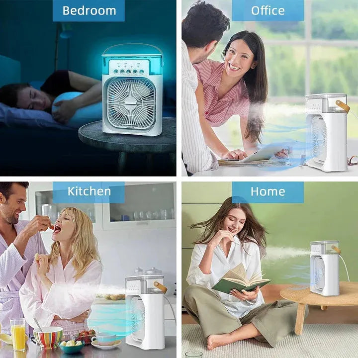 Portable 3-in-1 Air Cooler Fan with Humidifier & LED Light