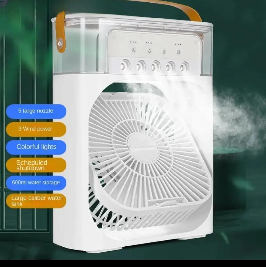 Portable 3-in-1 Air Cooler Fan with Humidifier & LED Light