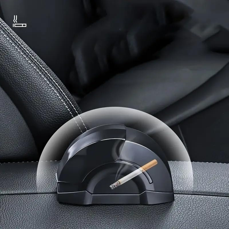 Portable Car Ashtray with Lid & Stainless Steel Liner