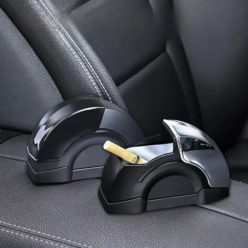 Portable Car Ashtray with Lid & Stainless Steel Liner