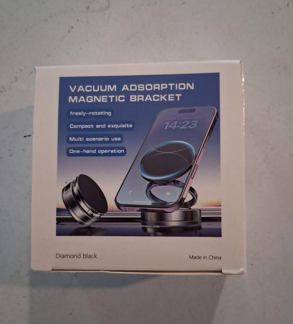 360° Magnetic Car Phone Holder with Vacuum Suction Mount