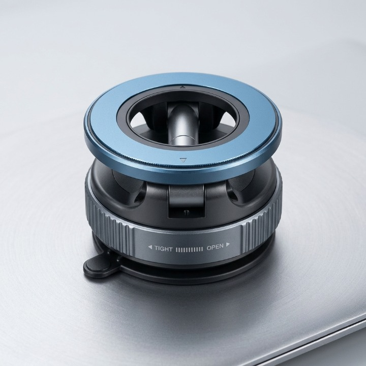 360° Magnetic Car Phone Holder with Vacuum Suction Mount