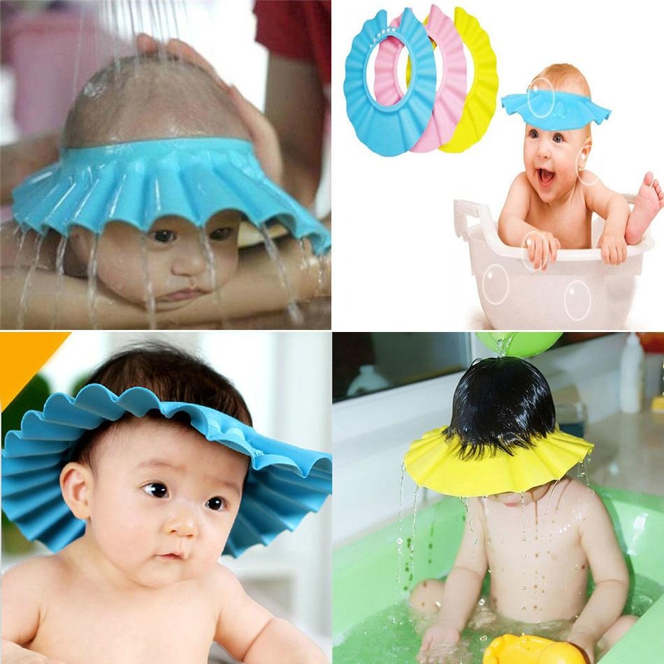 Baby Shower Cap with Stopper – Adjustable Baby Bath Hat