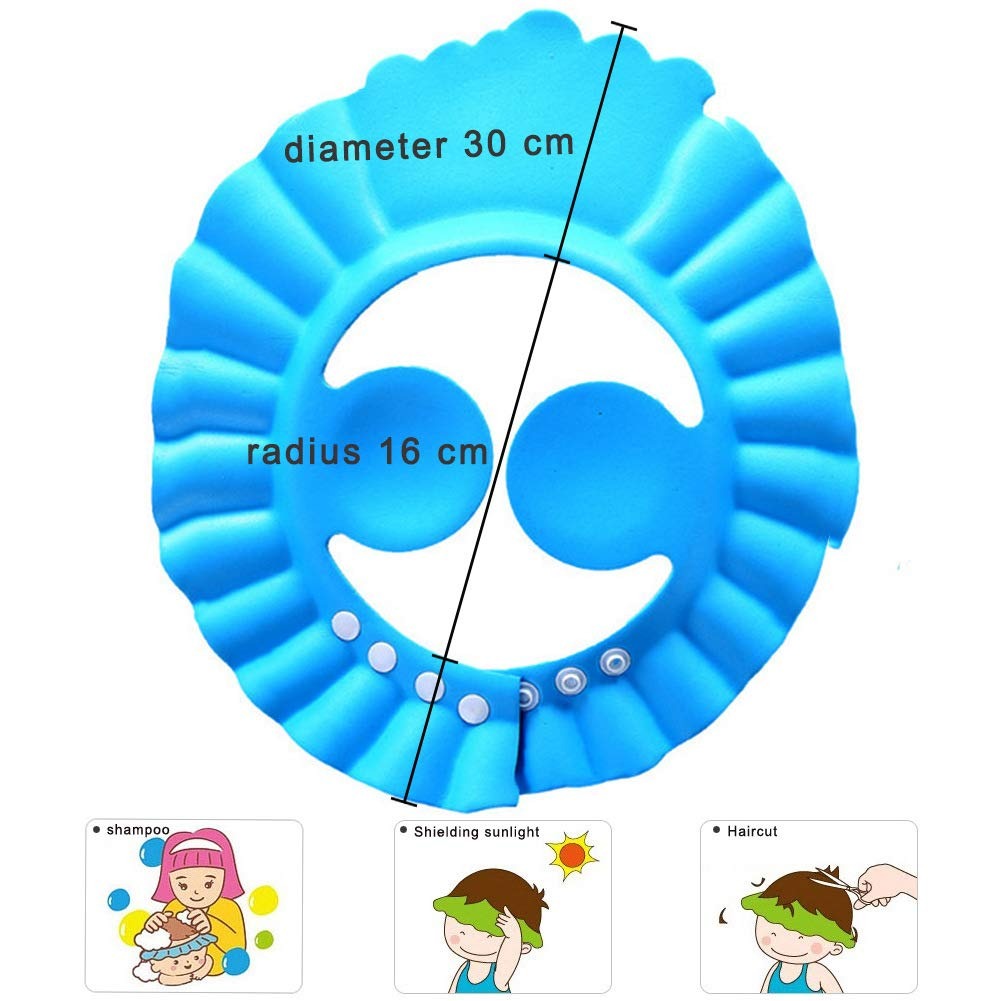 Baby Shower Cap with Stopper – Adjustable Baby Bath Hat