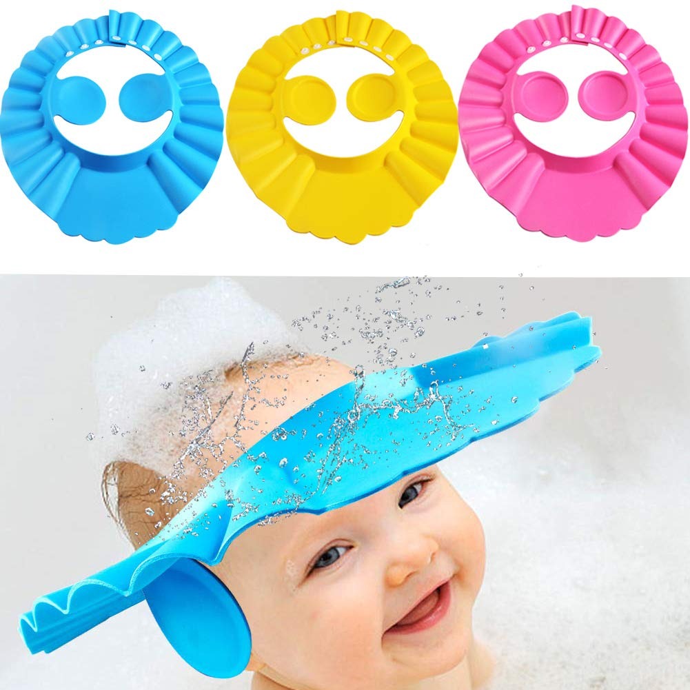 Baby Shower Cap with Stopper – Adjustable Baby Bath Hat