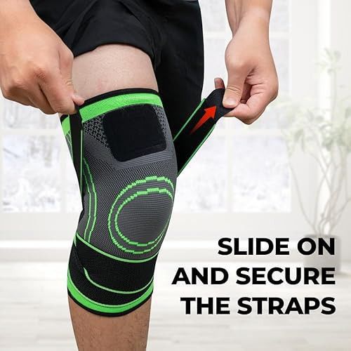 Premium Compression Knee Brace with Adjustable Dual Straps