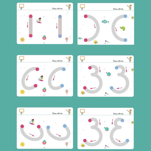 A4 Kids Educational Learning Tracing Book – 64 Pages Reusable Workbook with 2 Markers
