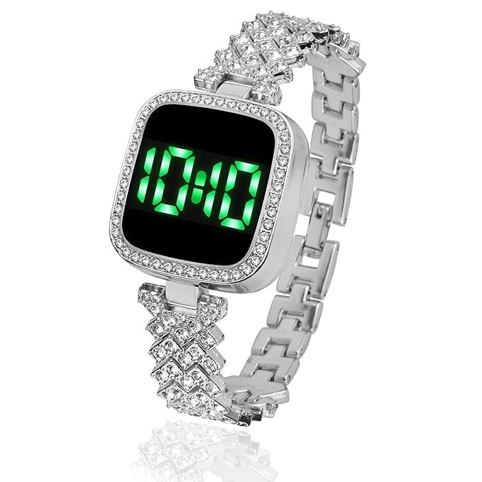 Diamond Touch Screen LED Watch for Women – Square Dial Fashion Watch