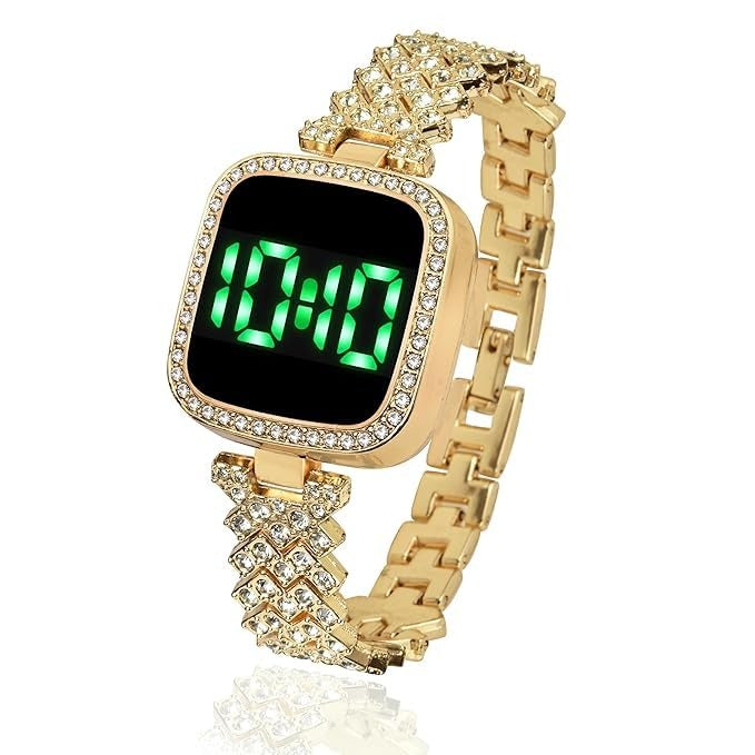 Diamond Touch Screen LED Watch for Women – Square Dial Fashion Watch