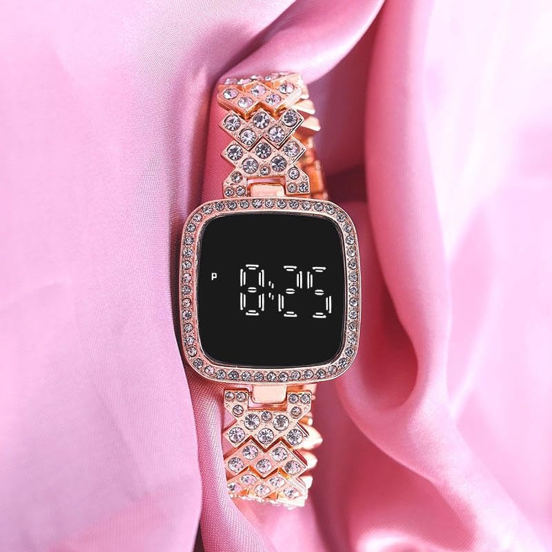 Diamond Touch Screen LED Watch for Women – Square Dial Fashion Watch