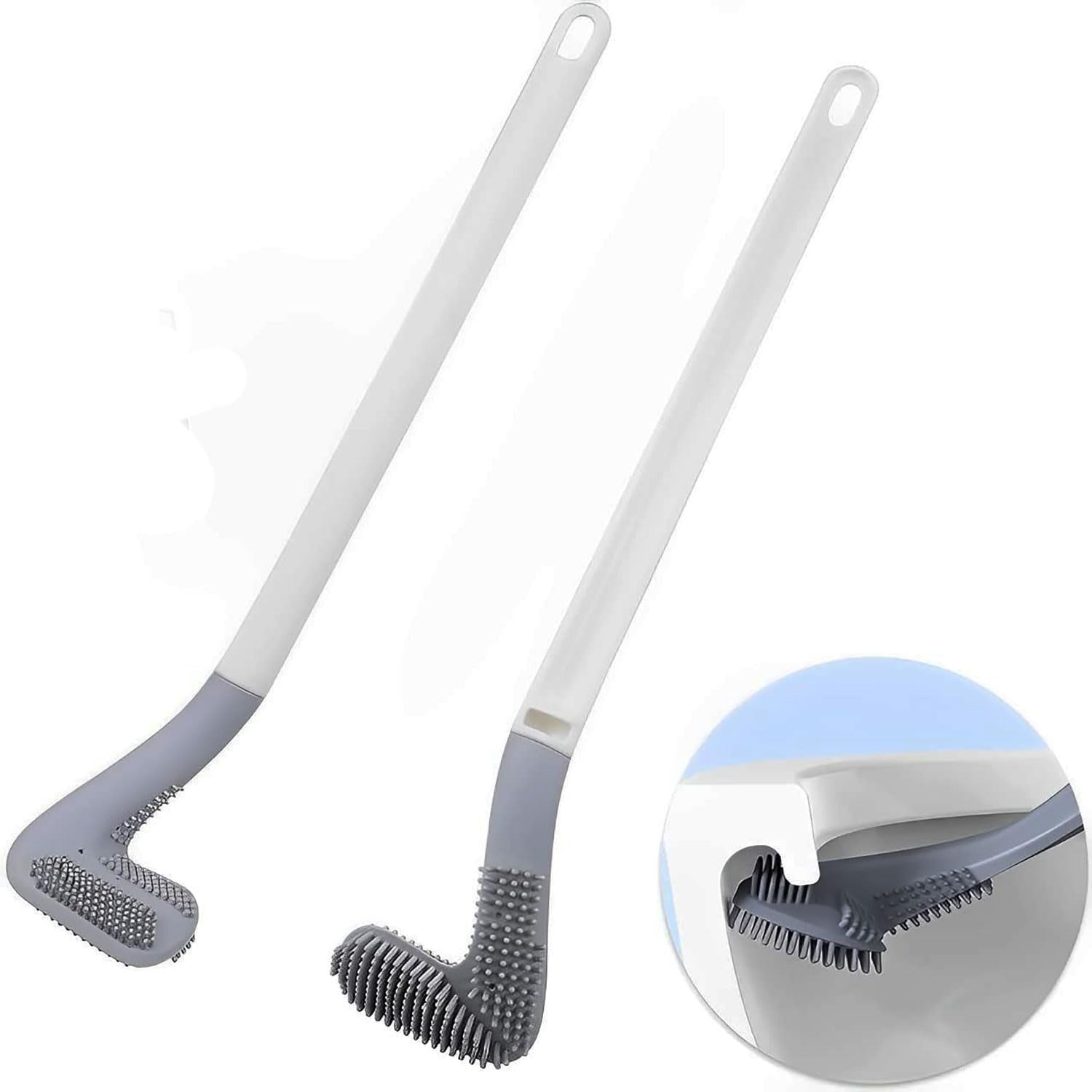 360° Silicone Toilet Brush with Long Handle