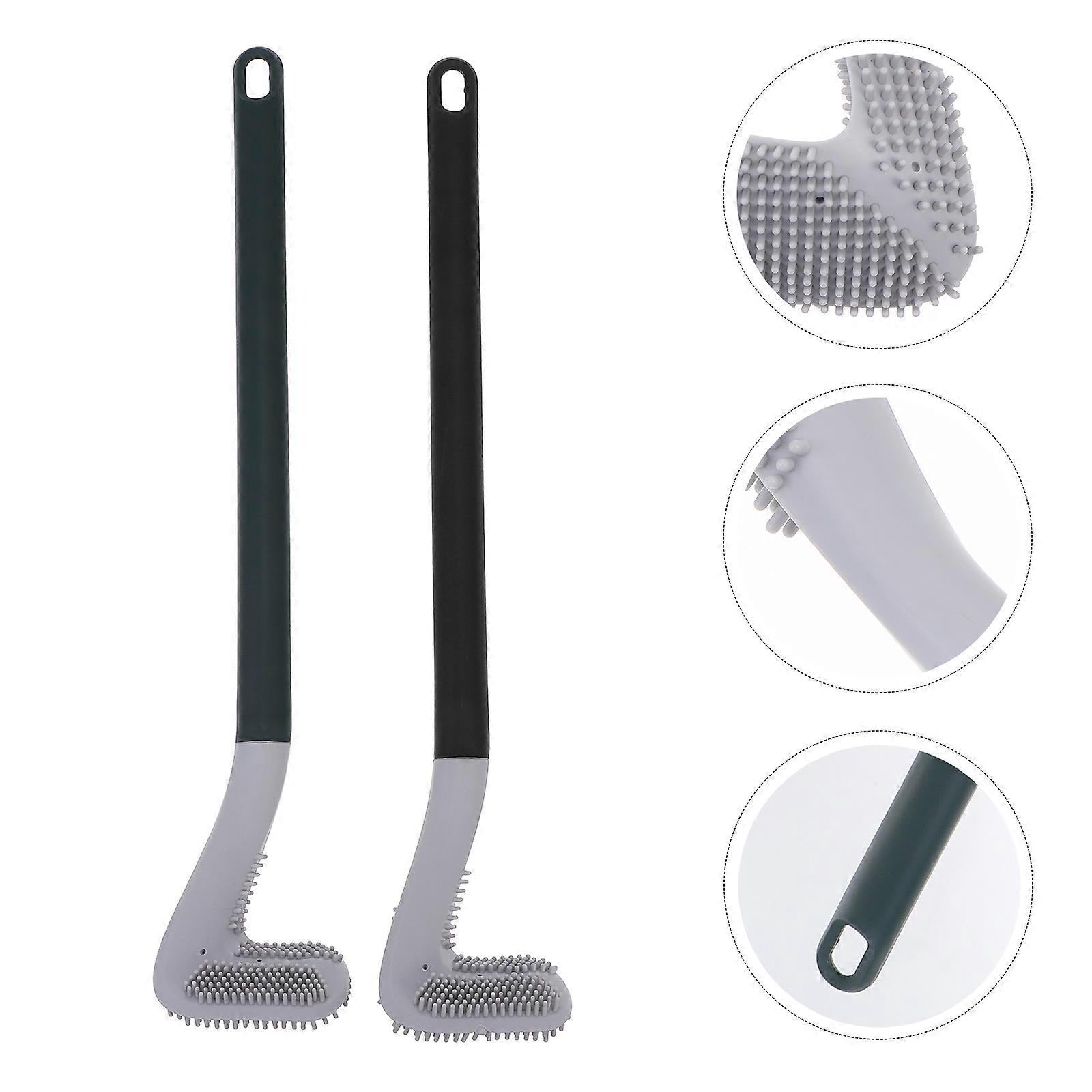 360° Silicone Toilet Brush with Long Handle