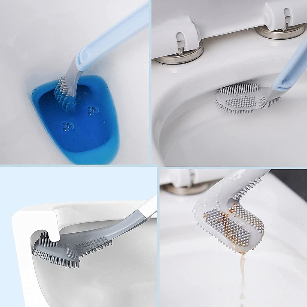 360° Silicone Toilet Brush with Long Handle
