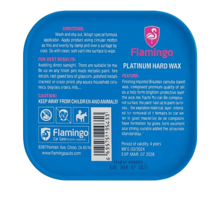 Flamingo Platinum Hard Wax Car Polish 200G – High Gloss Carnauba Paste Wax
