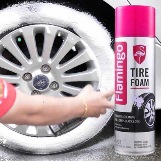 Flamingo Tire Foam Cleaner 650ML – No-Wipe Tire Shine Spray