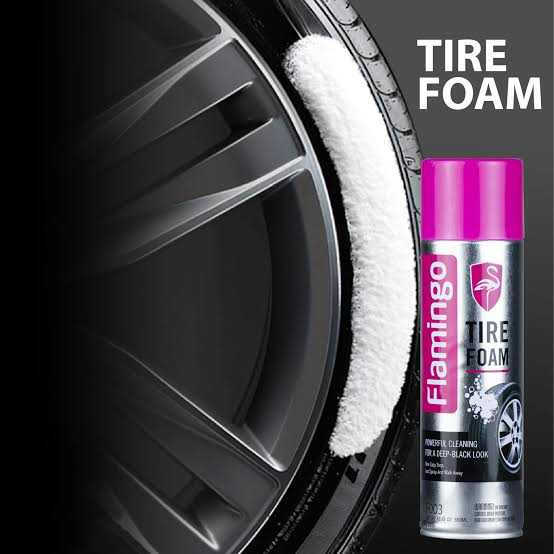 Flamingo Tire Foam Cleaner 650ML – No-Wipe Tire Shine Spray