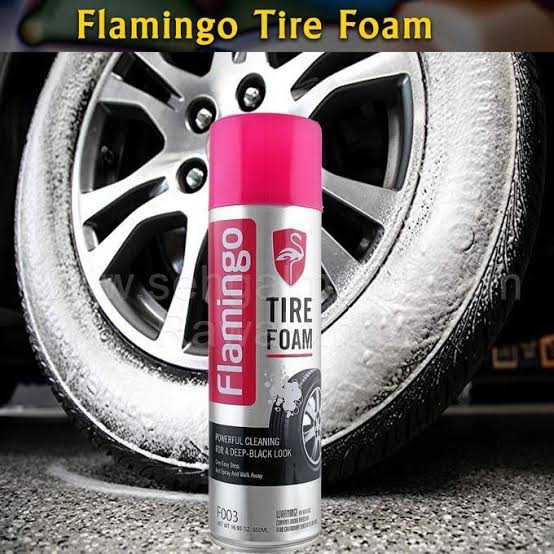 Flamingo Tire Foam Cleaner 650ML – No-Wipe Tire Shine Spray