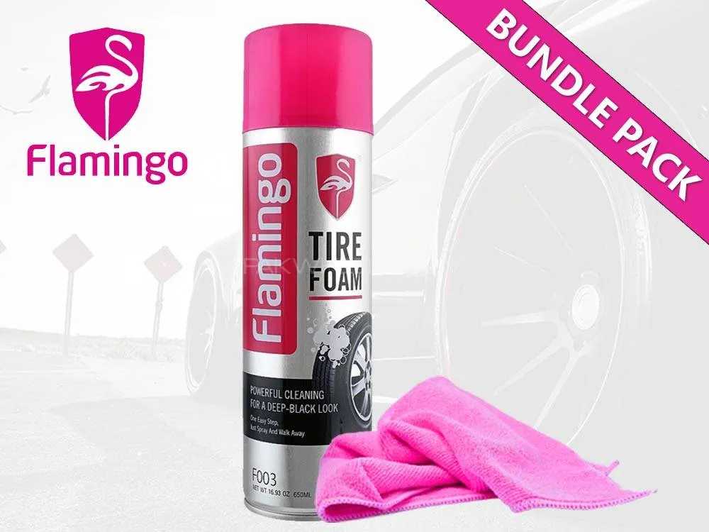 Flamingo Tire Foam Cleaner 650ML – No-Wipe Tire Shine Spray