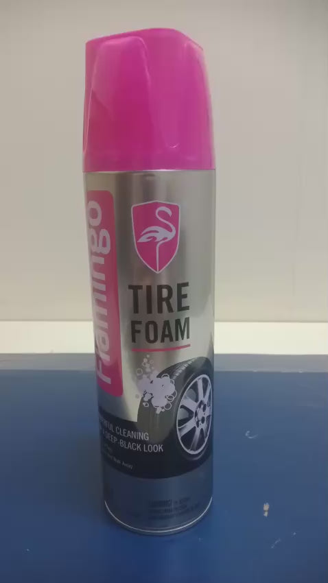 Flamingo Tire Foam Cleaner 650ML – No-Wipe Tire Shine Spray