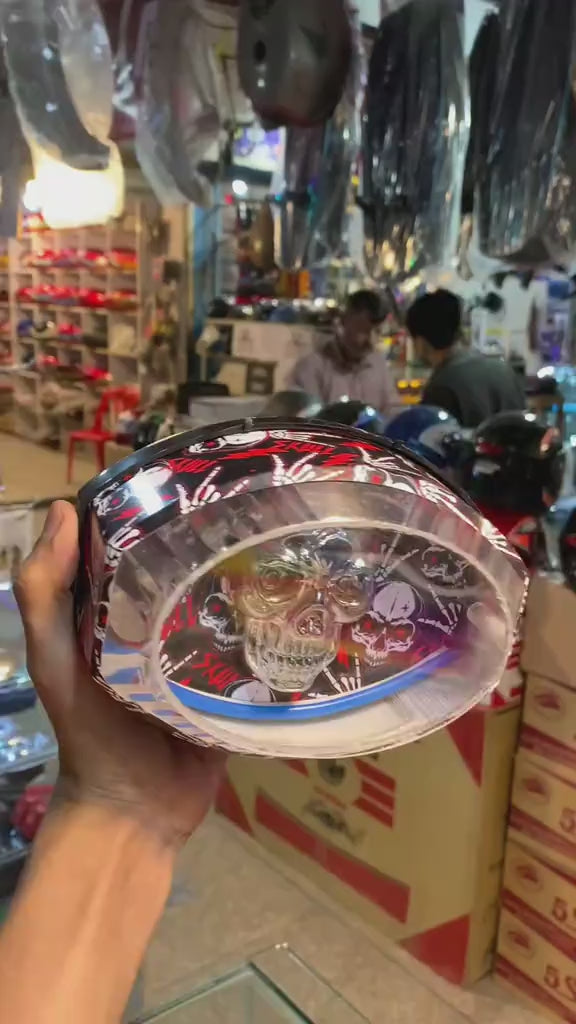 Universal 125cc Motorcycle LED Skull Tail Light – Multi-Color Fancy Rear Light