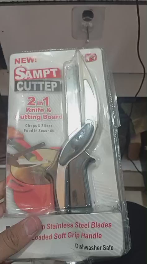 2-in-1 Smart Clever Cutter Scissors with Cutting Board