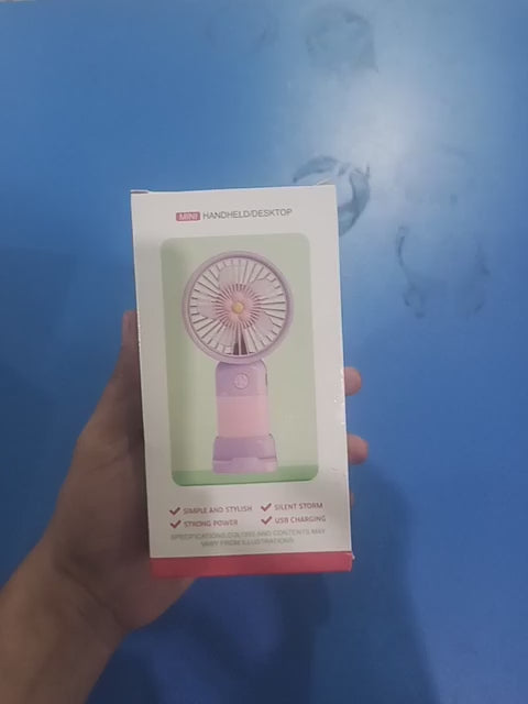Portable Mini Rechargeable USB Desk Fan with Stand