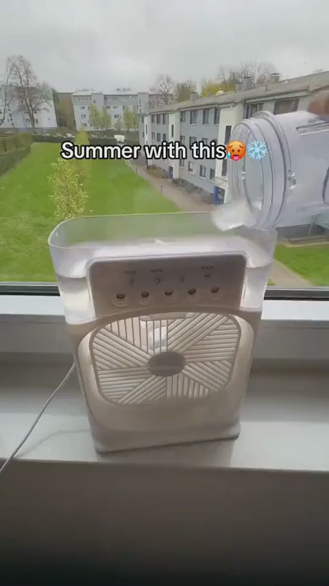 Portable 3-in-1 Air Cooler Fan with Humidifier & LED Light