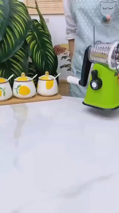 Multifunctional Hand Crank Drum Vegetable Cutter & Slicer